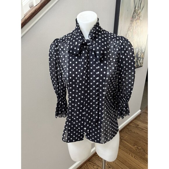 Alexis Calixte Top Black Embroidered Dot XS - Picture 7 of 8